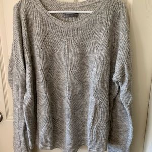 Anthropologie gray twist cable sweater